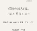 保険の加入前に内容を整理します 売らないFPが暮らしと制度から丁寧に整理します イメージ1