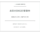 お店のSNS投稿文10本と案内文3本を作ります 店舗情報を整理して投稿に使える文章へ イメージ1