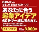 あなたに合う起業アイデアを60分で一緒に考えます 経験や強みを整理し、実現可能な事業の方向性を探ります イメージ1