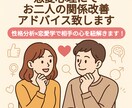 恋愛心理で関係改善アドバイスをします 性格分析×恋愛学で、相手の心を紐解きます！ イメージ1