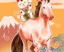 やさしく縁起のいい、和モチーフイラストを描きます ご家族のペットを主役にした和風モチーフのイラストも可能です イメージ1