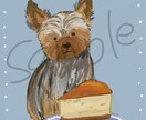 お花と大切な愛犬の似顔絵描きます デフォルメされた犬の似顔絵ですペット/犬/似顔絵/イラスト イメージ4