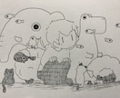 可愛い？不気味？ちょっと不思議なイラスト描きます お部屋の装飾等に！模様、ほんわか絵をボールペン画一発書きで！ イメージ3