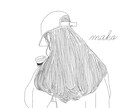 手描きのマジックペン風シンプル線画アイコン描きます 小物,カラー,肩下,名前入りの内組み合わせ4点まで無料♪ イメージ5
