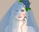 ベールをまとったアートな似顔絵を描きます ウエディングのウェルカムボードやギフト用等 イメージ6