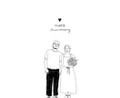 線画！お写真を元にご家族などのイラストを描きます 還暦祝い、結婚祝い、お誕生日のプレゼントなどに最適です。 イメージ2