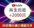 高品質YouTube再生回数2,000回拡散します ☆YouTube再生2000回をサポート イメージ1