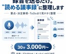 会議録音を読める議事録に整理します 要点・決定事項・ToDoまで見やすく整理します イメージ1