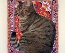 猫×トライバル柄◆オシャレな猫の似顔絵を描きます ＊ご自宅用やプレゼントに＊世界で一枚だけのペットの似顔絵 イメージ1