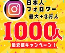 インスタ日本人フォロワー1000人増やします 【30日間保証】最安値！最大+3万人増加可能 イメージ1