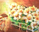 妖精とお花の絵画をクレヨンで描きます 思い出　大切　記念　お花　プレゼント イメージ6