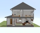 断面パース作成｜空間のつながりを可視化します 吹き抜けや高さ関係を分かりやすく表現 イメージ2