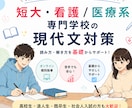 短大・看護／医療系専門学校の現代文を教えます 入試で必要な現代文を基礎から丁寧に対策します イメージ1