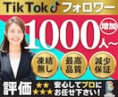 TikTokのフォロワーを増やします 高品質★TikTokリアルフォロワー+1000人〜/減少保証 イメージ1