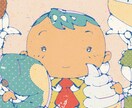 デフォルメされた人物イラストを制作します 少し大人な、かわいいレトロイラストをどうぞ イメージ1