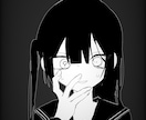 白黒動画イラスト、SNSアイコン作成します 最短即日納品可！病み感のある仄暗いイラストを白黒で作成します イメージ1