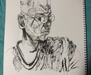 貴方、貴方様のご友人の似顔絵描きます 鉛筆やボールペンのようなもので描くので基本白黒の絵になります イメージ1