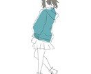 500円でシンプルな女の子後ろ姿描きます 自分で好きな髪型、色などカスタマイズ！！ イメージ5