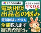 出品者様向け⭐️ココナラ電話相談の悩み即解決します 実績6000件超❗登録34日でプラチナ❗初心者にも丁寧に解説 イメージ1
