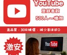 YouTube登録者 500人増やします 30日間減少保証付⭐︎チャンネル登録者増やします⭐︎ イメージ1