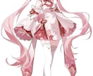 立ち絵　販売しています。1点のみです。ます 桜、桜餅風　女の子　着物　ピンク イメージ4