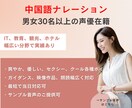 中国人声優が多彩なナレーション・朗読をします 男女30名以上の多種多才の声優様よりお選びいただけます。 イメージ1