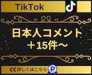 TikTokの日本人コメント15増やします 【実績3150件以上】コメント指定可能／減少保証有り イメージ6