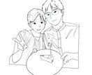 ゆるくシンプルめな似顔絵かきます ご結婚やメッセージの挿し絵などにどうぞ! イメージ2