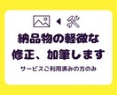 納品物の軽微な修正、加筆します 既に私のサービスをご利用したことがある方向けです。 イメージ1