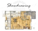 オシャレな手描き間取り図(戸建てVer.)承ります あなたのプランから魅力とオリジナリティを更に引き出します‼ イメージ4