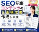 SEO記事コンテンツの企画構成書を作成します ご予算内でAIO/LLMO/GEO対策ならお任せください！ イメージ1