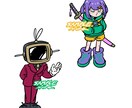 商用利用OK！ポップなデフォルメイラスト描きます SNSアイコンにもぴったり✨️動きのあるポーズが得意です！ イメージ9