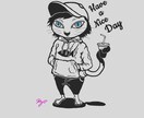 モノクロ・グレー系のイラストを提供します ☆おしゃれ感あるオリジナルなイラストを♫用途自由 イメージ8