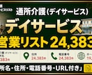 通所介護_デイサービスリスト24383件提供します 住所・電話番号つき全国通所介護【24383件】営業リスト イメージ1