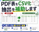 PDF表をCSV化しやすく整えます PDF内の表をデータ化しやすくします イメージ1
