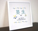 オーダーメイドの手刺繍命名書を作成します お子さんの名前にちなんだイラストを刺繍致します イメージ4