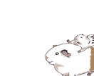ゆるかわほっこりかわいいペットのイラスト描きます バラバラの写真からぎゅっと集まった1枚のイラストに。 イメージ5