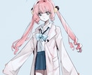 等身＋SDセットの女の子の立ち絵販売してます ツインテール、巻き髪、女子高生、ピンク髪 イメージ2