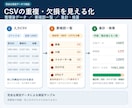 CSVの重複・欠損を確認し集計Excelを作ります 重複・欠損を分け、集計・検算できるExcelで納品 イメージ1