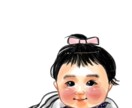 似顔付き命名書代筆揮毫（アクリル額付）致します お客様のイメージに沿った似顔絵とお名前を提供致します イメージ2