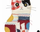 猫・ペットの布コラージュ作品を制作します 写真から布と手縫いでペットアート制作 イメージ6