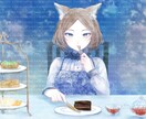 青と秋色のやさしい水彩で歌ってみたMVを彩ります 透明感ある青と秋色を掛け合わせた水彩イラスト イメージ3