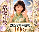 紫微斗数❤️で貴方の2027年を鑑定します 最短10分⭐︎2027年はどんな年？何をすべき年？ イメージ1