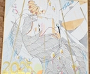 コミケっぽいアナログ色紙お描きします 金のペンやアクリルガッシュで豪華に仕上げます！ イメージ5
