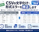 CSVの文字化け・形式エラーを修正します 開けない・取込できないCSVを使える形に整えます イメージ2