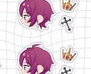 ネップリ対応　フレークシールちゃんを描きます ミニキャラ横顔＋お好きなモチーフ2点描きます。 イメージ6