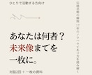 あなたが何者かを、未来像まで一枚にして手渡します これまで・いま・これからを、対話2回で一緒に描く イメージ1