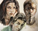 手描き水彩　温かみのある似顔絵を制作します 大切な人に、かたちに残る思い出を イメージ2