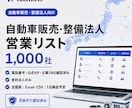 自動車販売・整備法人リスト1000社を納品します 電話・公式HP・企業SNS付き｜8条件で選別済み イメージ1