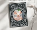 双子の写真入り命名書ポスターを印刷して発送します A4/A3サイズ対応・2人の出生データを一枚の記念ポスターに イメージ1